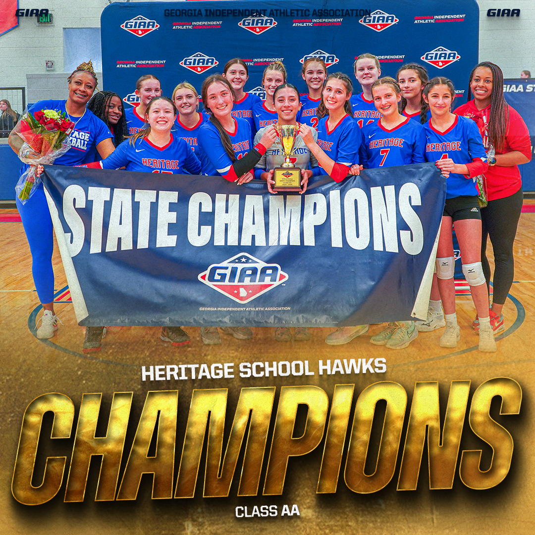 𝙘𝙡𝙚𝙖𝙣 𝙨𝙬𝙚𝙚𝙥 𝙘𝙝𝙖𝙢𝙥𝙞𝙤𝙣𝙨 🧹🏆️

The Heritage Hawks are your 2024 GIAA Volleyball State Champions! 

#GoGIAA