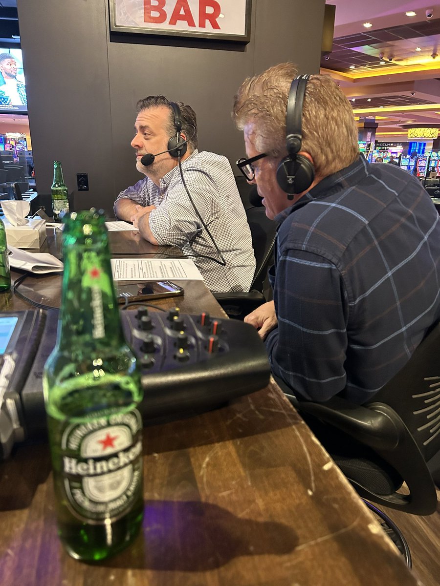 We are LIVE w/2 hours of great hockey talk: Along The Boards from the <a href="/BetRivers/">BetRivers Sportsbook</a> featuring <a href="/pbourque29/">Phil Bourque</a> &amp; <a href="/JoshYohe_PGH/">Josh Yohe</a> ! Stop down for your chance to win tickets plus great <a href="/Heineken/">Heineken</a> specials!