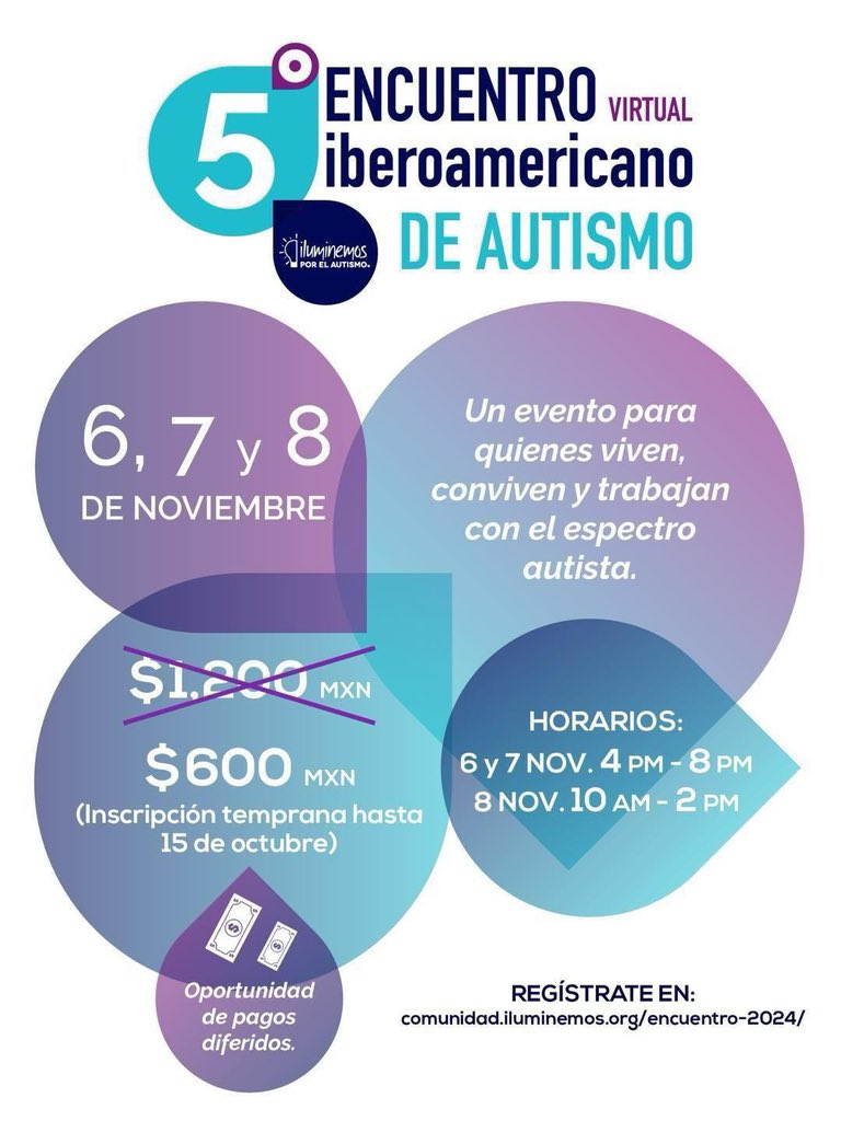 iluminemos_org's tweet photo. ¡Último día de inscripción temprana!
¡Aprovecha el descuento a nuestro 5to Encuentro! Clic aquí: https://t.co/yYeJKlzWod
¡Presentado por Autismo Morelia y Morelia Brilla!
#IluminemosPorElAutismo #Autismo #EspectroAutista #EncuentroIberoamericano #5to #EncuentroAutismo2024 https://t.co/y8XU3H4ZJp