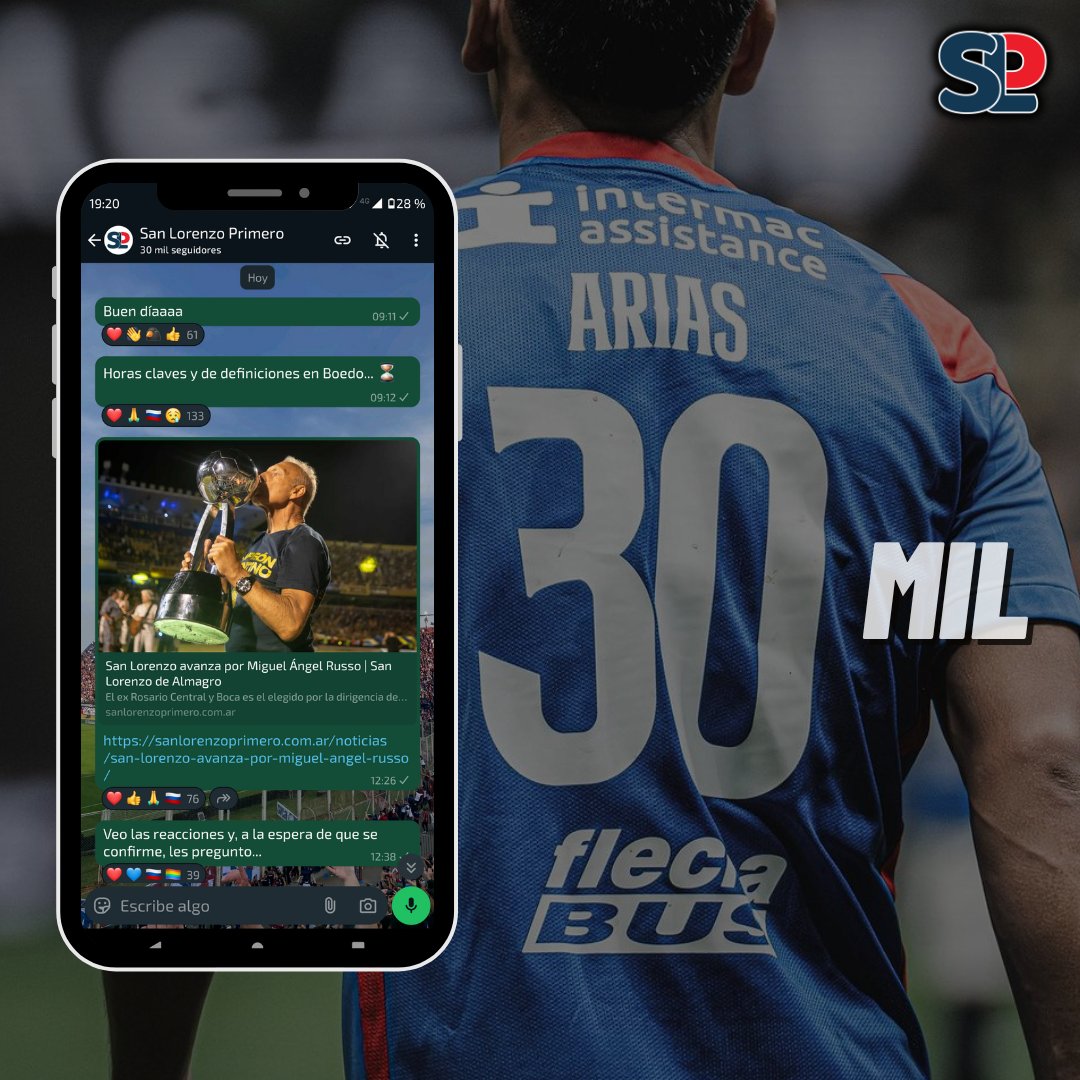 SanLorePrimero's tweet image. 📲🇰🇭 ¡YA SOMOS 30.000 EN WHASTAPP!
Gracias a todos los que nos eligen día a día para mantenerse informados de nuestro querido #SanLorenzo
¿Todavía no te uniste al canal? Te dejamos el link 👇🏻
whatsapp.com/channel/0029Va…