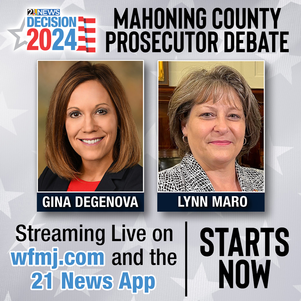 The Mahoning County Prosecutor Debate starts NOW. You can watch it on wfmj.com, the 21 News app, Facebook, and YouTube.