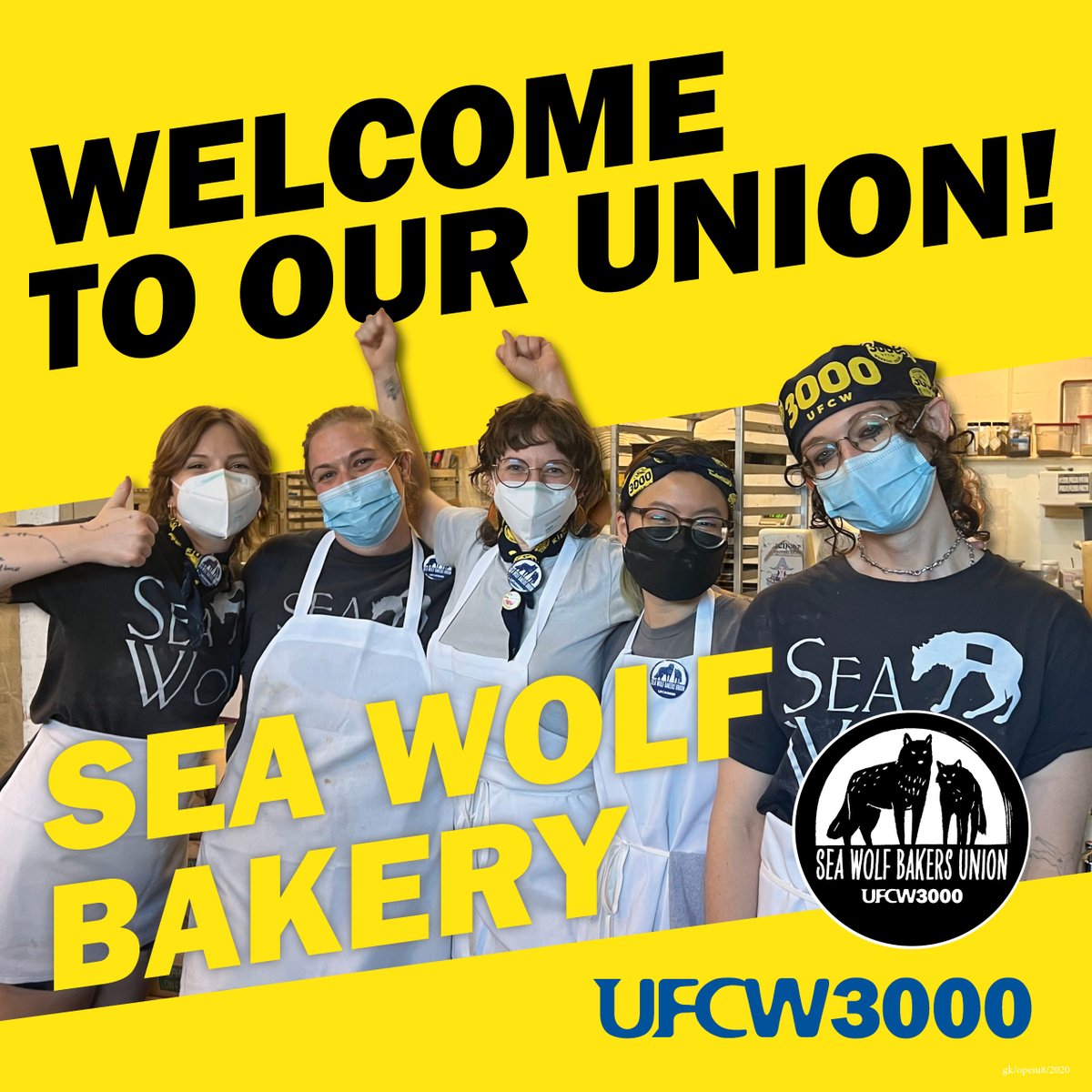 Congrats to the workers at Sea Wolf Bakery for winning union representation on the job! Next up bargaining a new contract. If you need a union in your workplace point your browser to: ufcw3000.org/need-a-union-i…