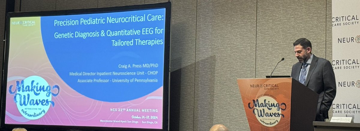 Conall Francoeur (@con_all) on Twitter photo Now @ #NCS2024 #NeuroPICU is <a href="/ChildrensPhila/">Children's Hospital</a>’s <a href="/Dr_Press/">Craig Press</a> highlighting potential for “accurate & precise medicine” in #PedsICU seizures using: #qEEG to identify trends over long periods, drug specific responses and pharmacokinetics, genetics & targeting dz mechanism <a href="/PNCRGtweets/">PNCRG🧠</a> Now @ #NCS2024 #NeuroPICU is <a href="/ChildrensPhila/">Children's Hospital</a>’s <a href="/Dr_Press/">Craig Press</a> highlighting potential for “accurate & precise medicine” in #PedsICU seizures using: #qEEG to identify trends over long periods, drug specific responses and pharmacokinetics, genetics & targeting dz mechanism <a href="/PNCRGtweets/">PNCRG🧠</a>