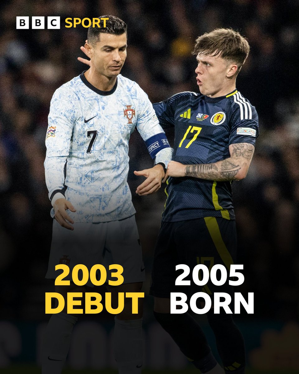 Ben Doak wasn't even born when Cristiano Ronaldo made his international debut for Portugal 😉

#BBCFootball