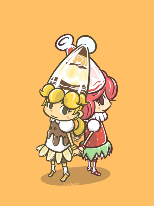 #女の子二人のイラストを貼る見た人もやる 
