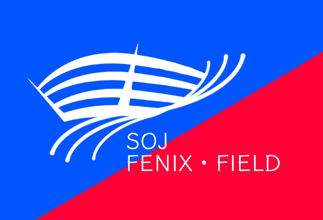 FCSOJ1's tweet photo. 【新スタジアム情報】
2030年1月開業予定のFC.SOJ UNITED
専用新スタジアムについて。

新スタジアムの名称及びスタジアムロゴが決定致しましたので公開します。

スタジアム名:SOJフェニックスフィールド
(SOJ・FENIX・FIELD)
収容人数:80,000人
使用クラブ:FC.SOJユナイテッド
開業:2030/01/01
#SOJ https://t.co/zfQ8DylXDe