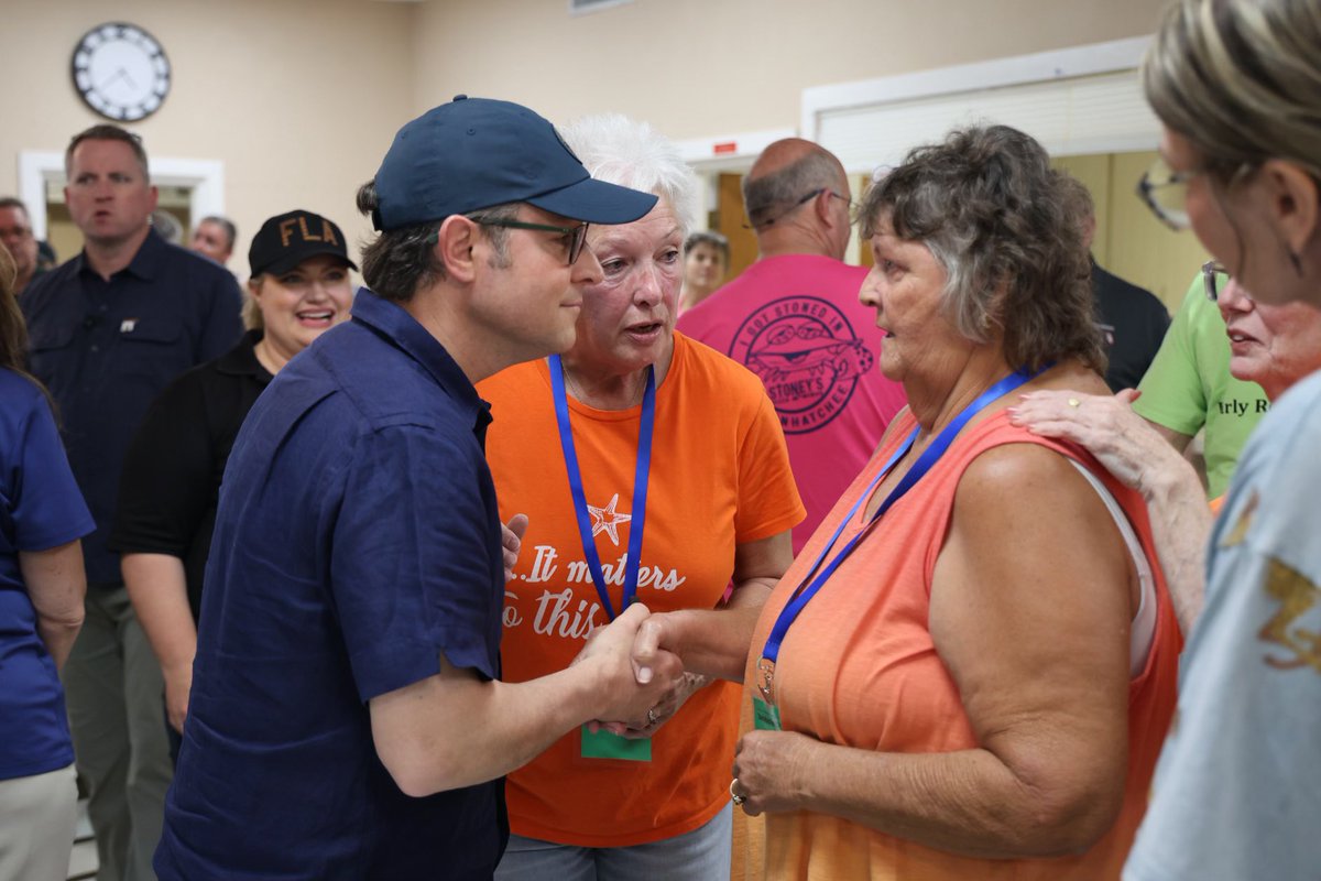 SpeakerJohnson's tweet photo. I joined @RepKatCammack and @DrNealDunnFL2 in Steinhatchee, FL today to see firsthand the devastation from Hurricane Helene and meet with a resilient, hardworking community.

As the folks in North Florida demonstrated today, we will forge ahead, because that’s what we do in America.