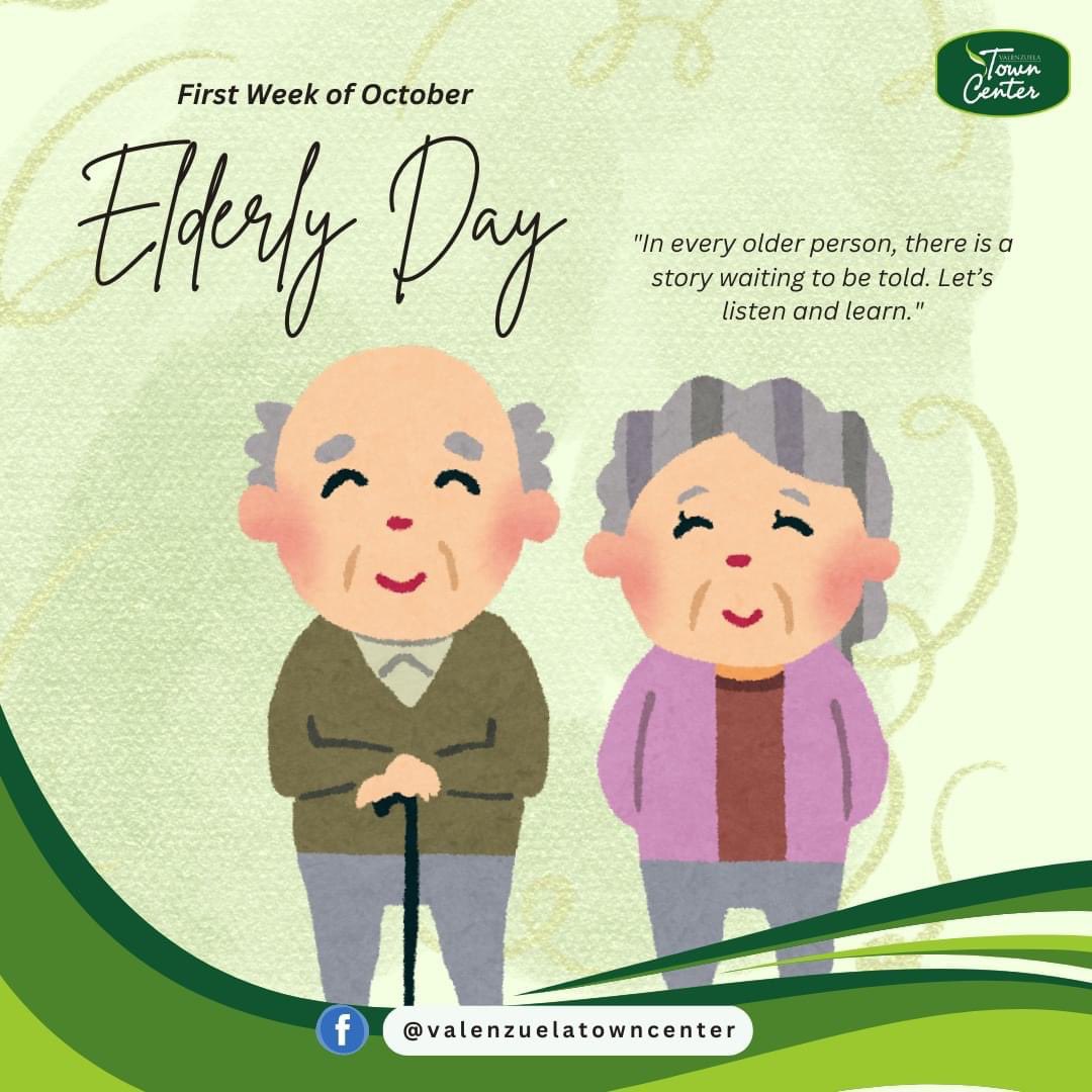 TownValenzuela's tweet photo. It's Elderly Day !
"Honoring the past, celebrating the present, and cherishing our elders today and every day!"

#ElderlyDay  #ValenzuelaTownCenter #ValenzuelaCity https://t.co/ihACZzYRIK