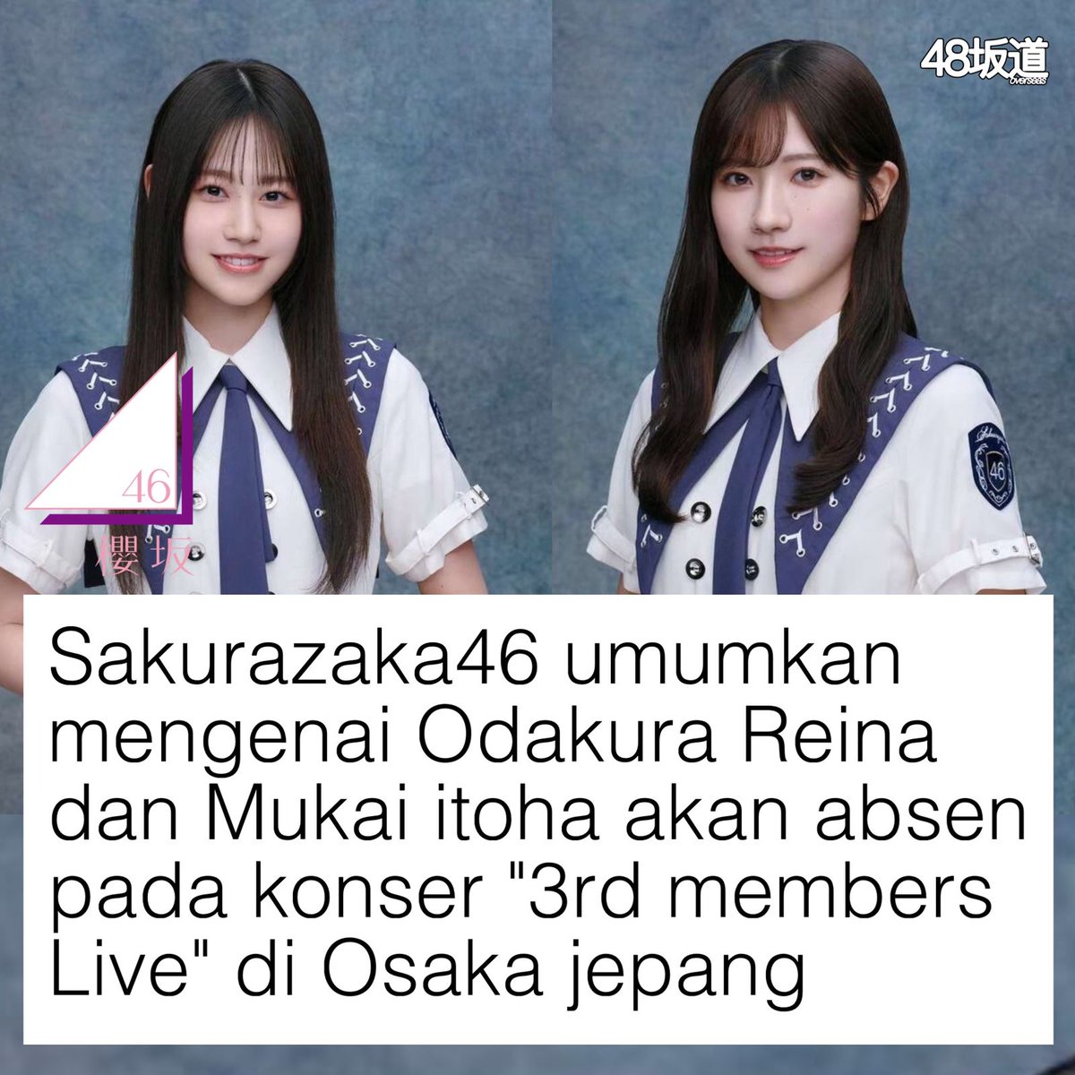 Dilansir dari situs website resmi sakurazaka46 telah di umumkan bahwa Odakura Reina akan absen pada konser “Sakurazaka46 3rd members live” dikarenakan cidera punggung sementara itu Mukai itoha akan absen di beberapa lagu,membatasi dirinya untuk tampil di beberapa lagu.#櫻坂46