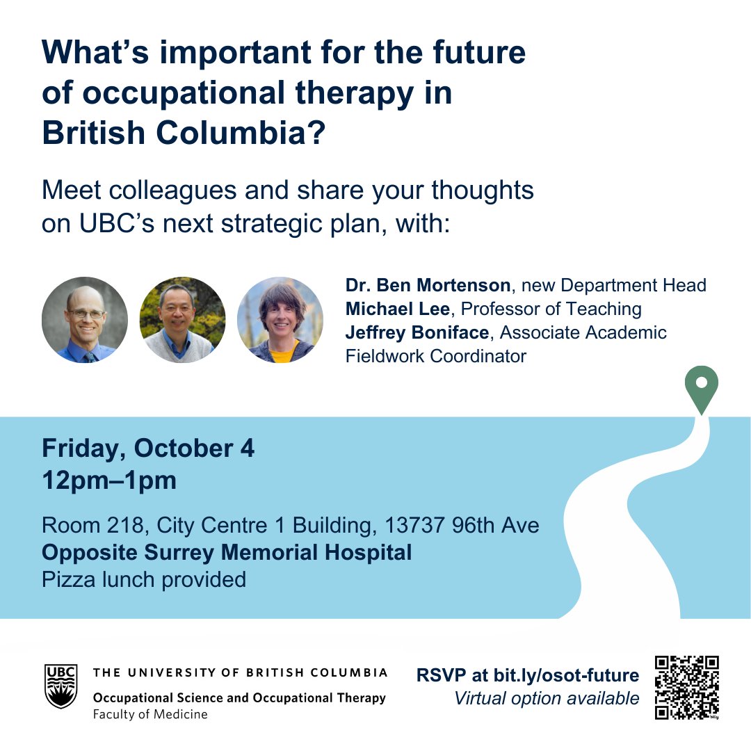 UBCOSOT's tweet photo. Last chance to join us!

Tomorrow (Friday) we will be at our new Surrey site to discuss the future of education, research &amp; partnerships.

In person capacity looks full, but please RSVP to receive the Zoom link &amp; take part in the discussion.

https://t.co/YiJt9UYGrJ💫 https://t.co/pSluKue69C