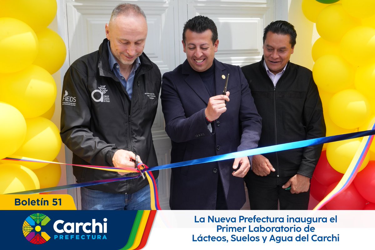 CarchiPrefectur's tweet photo. #Boletín🔴 ¡Un hito para el Carchi! Bajo la visión de recuperación, transformación y generación de prosperidad de nuestro Prefecto @JulioRobles inaugura el Laboratorio de Lácteos, Suelos y Agua para impulsar la producción local. 
Descarga: https://t.co/KqOaAbZcAo https://t.co/9FOrlfa4Uh