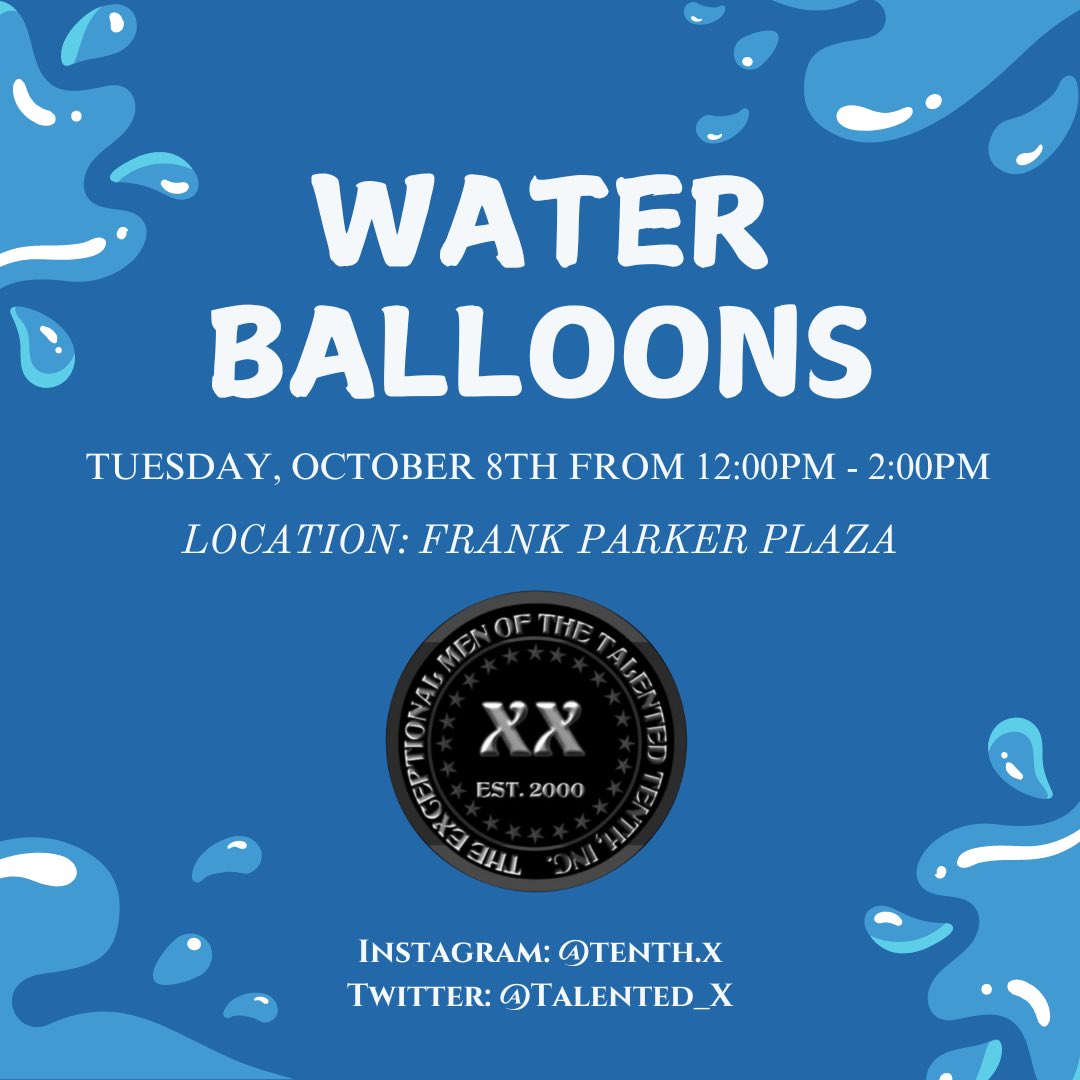 ‼️Big Splash and lots of Laughs, let's see who gets hit most. Join the Tenth for water balloons in the yard‼️