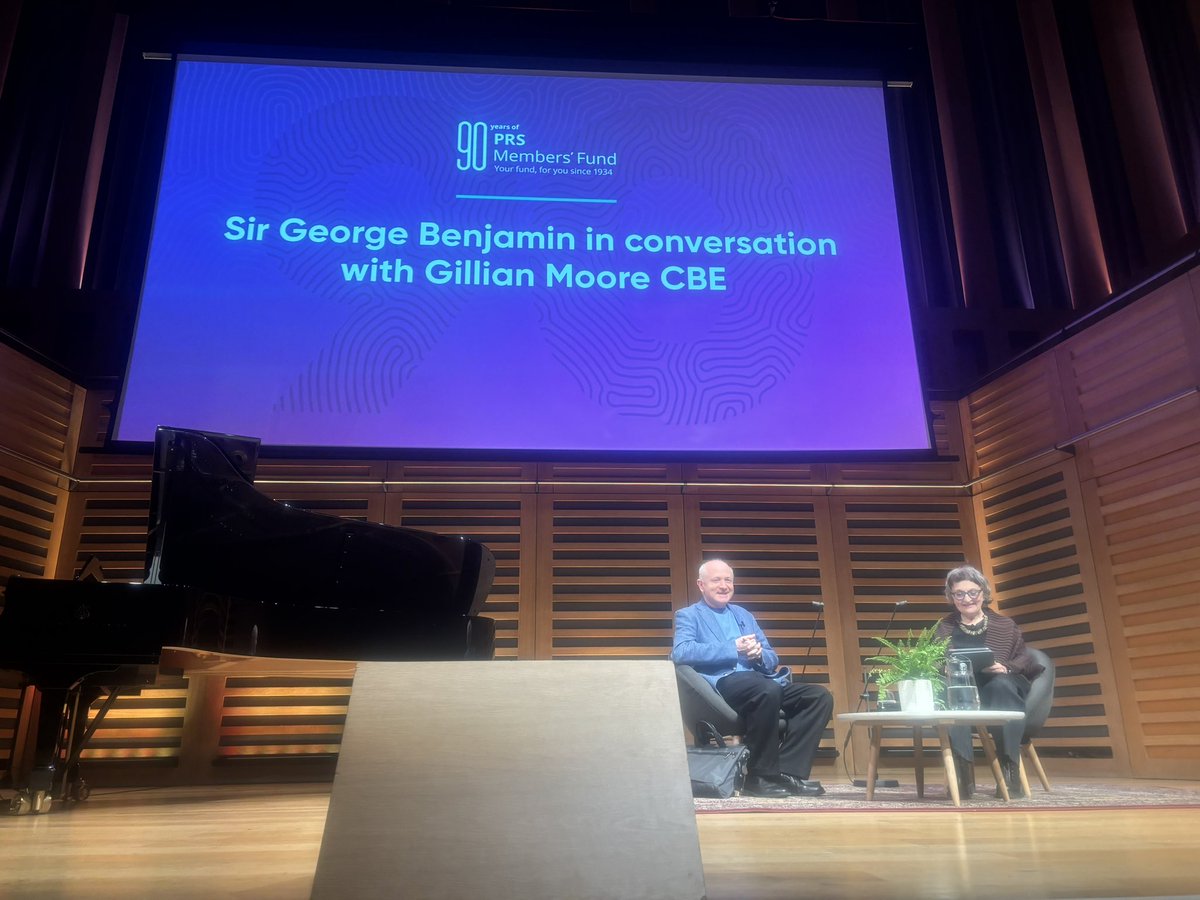 It was so inspiring to hear from Sir George Benjamin with <a href="/GillianMoore10/">Gillian Moore</a> to raise awareness and support for another 90 years and more of the vital <a href="/prsfund/">PRS Members' Fund</a> - I was touched to be invited, thank you! <a href="/PRSforMusic/">PRS for Music</a> #prsformusic #prsfund