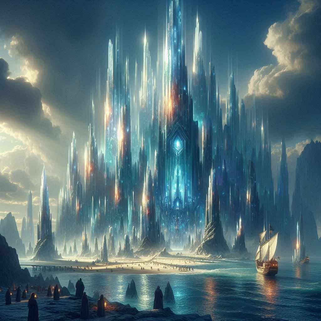 sergioa94679493's tweet image. n "Navigatio Sancti Brendani" ("The Navigation of St. Brendan"), transparent pillars are mentioned in Chapter 10, where the monk and his companions discover a magical island rising from the sea. This chapter narrates their arrival at a crystalline island, showcasing structures…