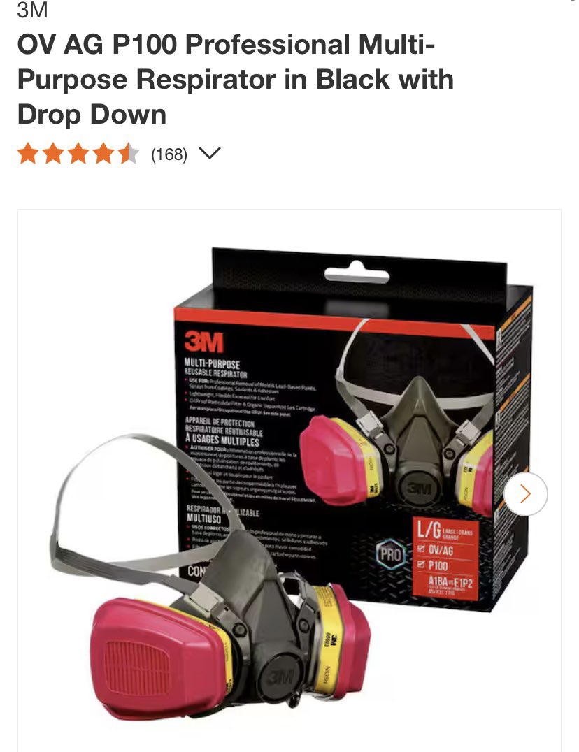 pot8um's tweet image. Chlorine gas requires specific filters so make sure you get the correct ones!

Helpful filter chart in next twt

Here’s what we got: