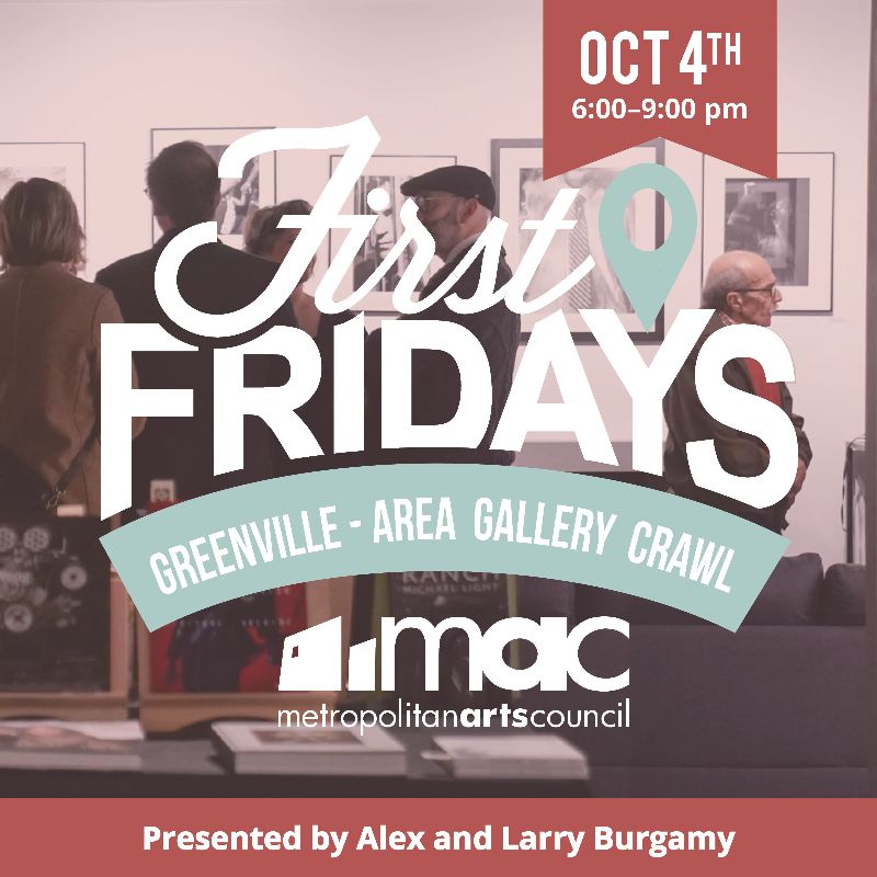 First Fridays Gallery Crawl - mailchi.mp/greenvillearts… Check out what is happening tomorrow evening! We can't wait to reconnect with our artists community. #macartscouncil #firstfridaysgvl #greenvillesc