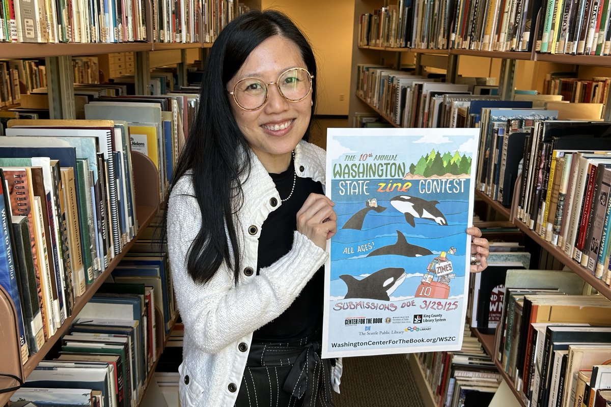 WA State Library (@wastatelib) on Twitter photo The 10th Annual Washington State Zine Contest is now open!
Please enjoy this lovely portrait of WSL's very own Tien Triggs who is also the artist behind this year's beautiful poster art. <a href="/KCLS/">King County Library</a> <a href="/SPLBuzz/">Seattle Public Library</a> <a href="/trllib/">TRL Library</a>
washingtoncenterforthebook.org/wszc/ The 10th Annual Washington State Zine Contest is now open!
Please enjoy this lovely portrait of WSL's very own Tien Triggs who is also the artist behind this year's beautiful poster art. <a href="/KCLS/">King County Library</a> <a href="/SPLBuzz/">Seattle Public Library</a> <a href="/trllib/">TRL Library</a>
washingtoncenterforthebook.org/wszc/