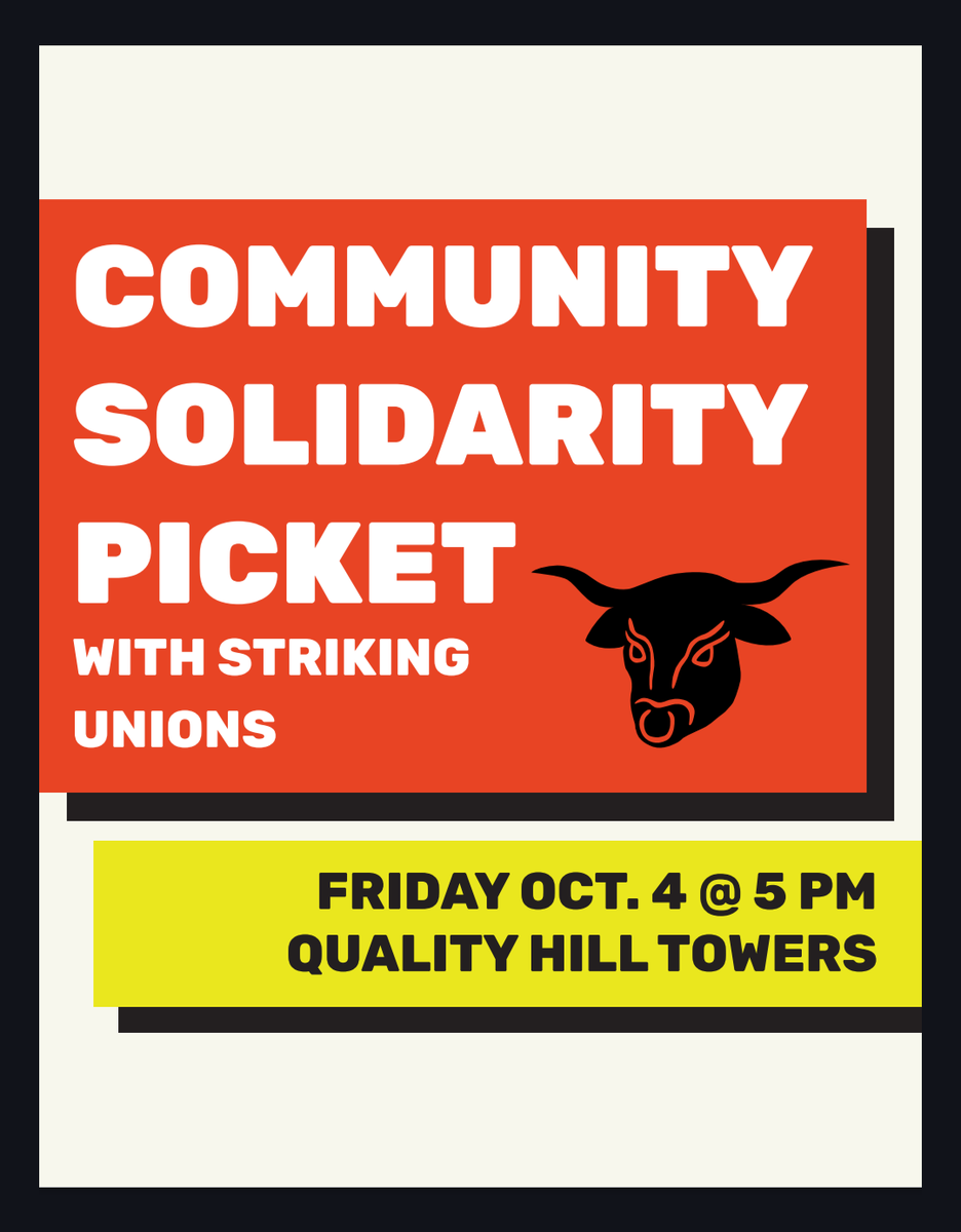 QUALITY HILL &amp; INDEPENDENCE TOWERS, WE GOT YOUR BACK!

Tenant Unions on #RentStrike are asking you to stand with us! Please join us this Friday at 5pm to hold the picket line at: Quality Hill Towers,
905 Jefferson St., KCMO 64105

WEAR YELLOW!