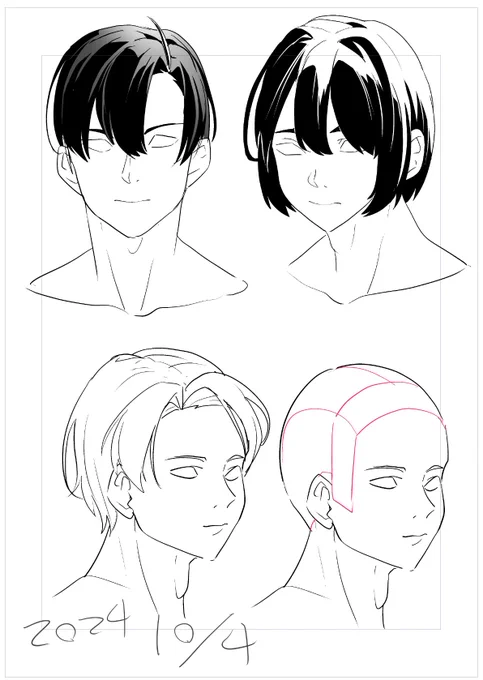 髪の毛とツヤベタの練習 