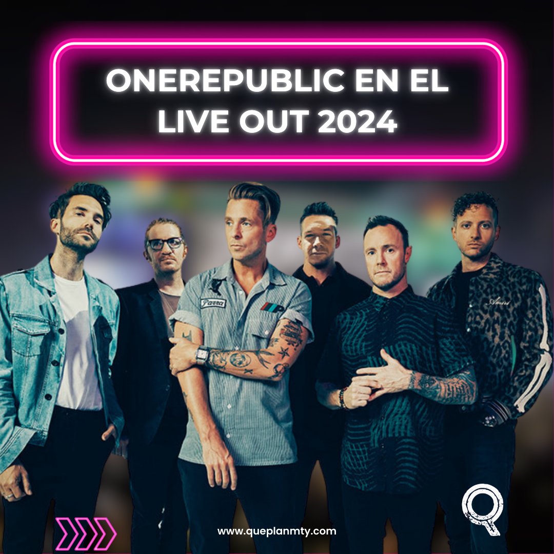 QuePlanenMty's tweet photo. 🎉 ¡El Live Out 2024 se acerca! OneRepublic encenderá el escenario el 12 de octubre en el Parque Fundidora con sus mayores éxitos. 🌟  🎟️ No te pierdas la oportunidad de disfrutar de un festival inolvidable junto a artistas como Gwen Stefani y The Hives. ¡Compra tus boletos ya! https://t.co/FAco2eceru