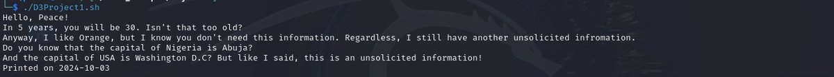 I_N_Peace's tweet image. Day 3 of #30daysofbashscripting and #100DaysOfCybersecurity

- Covered variables and Arrays in Bash Scripting.
- Had my VAPT lectures.

Images below are the outputs of the two basic bash scripts written for day 3 tasks.

@akintunero @segoslavia @jay_hunts