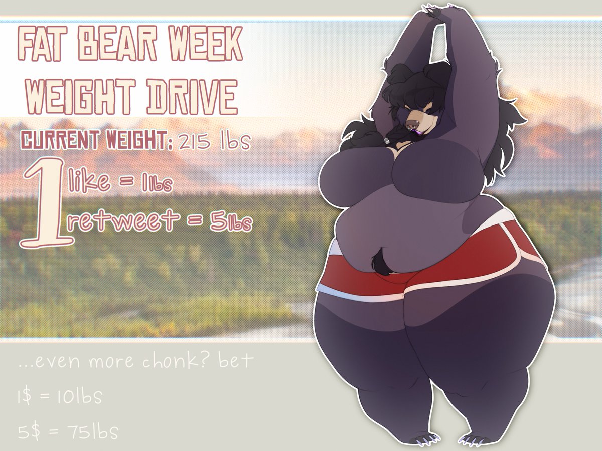 ITS FAT BEAR WEEK!! 🎣🐻
This lil sloth bear is lookin' for some help putting on the pounds last minute; SOO...
A weight gain drive! You know the drill :3c
- - -
Info in 🧵!!