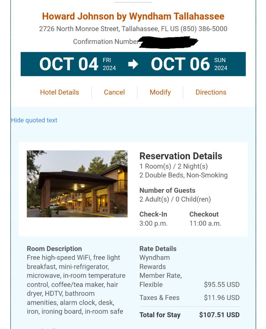 alieftx's tweet photo. @Warchanting @noletracy @Micconope1851 $250 for 2 nights, either hotel...reserved a year ago https://t.co/yB5umhlY1i
