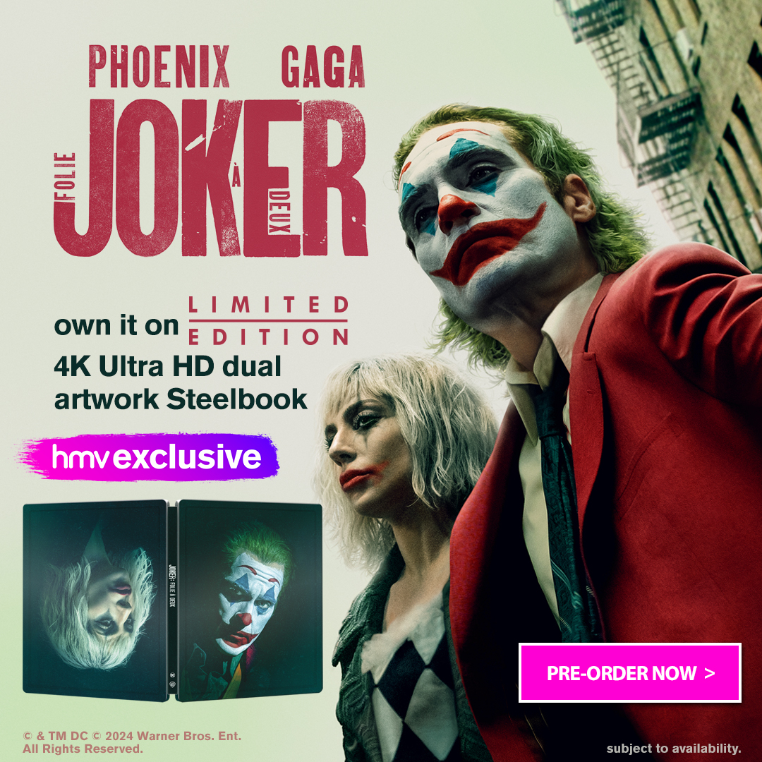 The world is a stage 🤡

Joker: Folie à Deux on 4K Ultra HD dual artwork Steelbook now available to pre-order! #hmvexclusive

🔗ow.ly/jx1v50TClx2