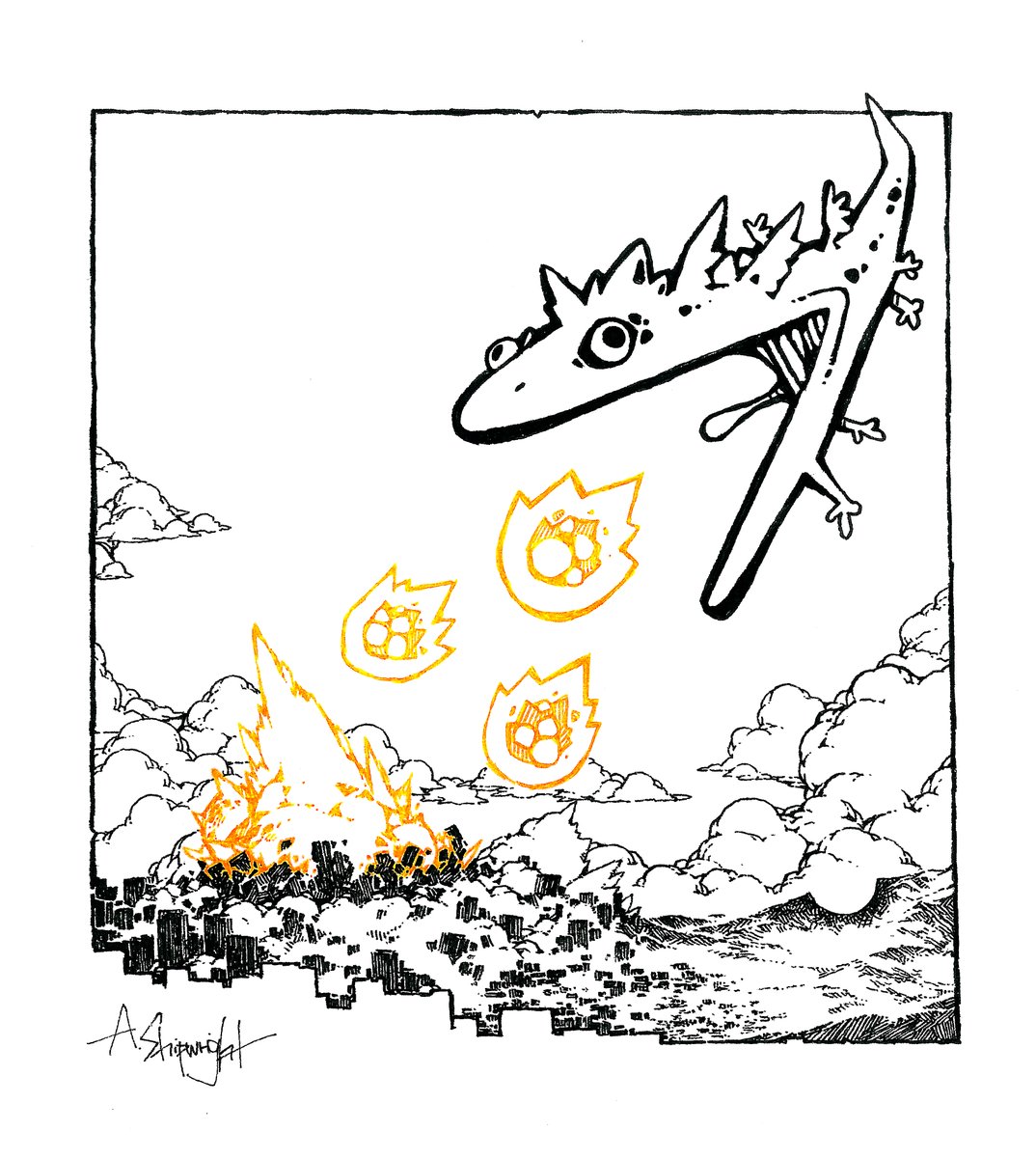 ShipwrightA's tweet image. No one believed the drawing left by a little kid, the sole survivor of the city.