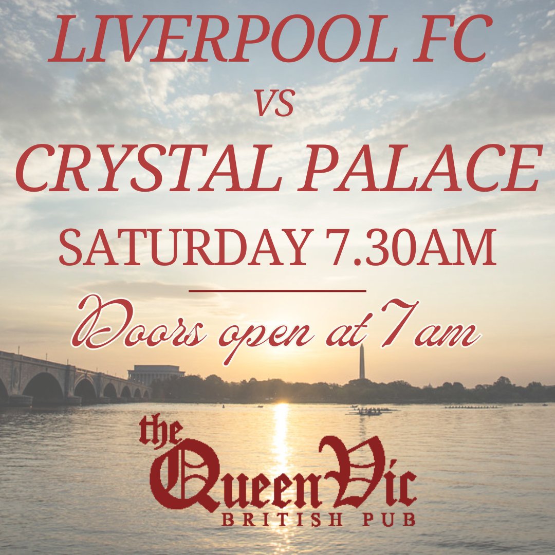 We'll be open bright and early with breakfast, coffee and beers to watch LFC vs Crystal Palace this Saturday 10/05/24 - perfect for all you early risers (or late nighters....) #YNWA
