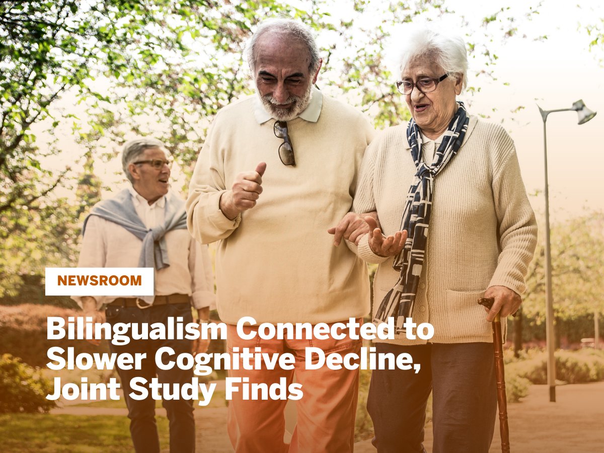 Texas Global (@utexasglobal) on Twitter photo A <a href="/UTAustin/">UT Austin</a> & <a href="/utmbhealth/">UTMB Health</a> research team found bilingual older Mexican American adults show slower cognitive decline than adults who speak one language — findings that could change the future of dementia treatment. <a href="/BrdownerG/">Brian Downer</a> <a href="/s_m_grasso/">Stephanie Grasso</a> <a href="/UTexasMoody/">TEXAS Moody</a>
More: utx.global/3XKPwYh A <a href="/UTAustin/">UT Austin</a> & <a href="/utmbhealth/">UTMB Health</a> research team found bilingual older Mexican American adults show slower cognitive decline than adults who speak one language — findings that could change the future of dementia treatment. <a href="/BrdownerG/">Brian Downer</a> <a href="/s_m_grasso/">Stephanie Grasso</a> <a href="/UTexasMoody/">TEXAS Moody</a>
More: utx.global/3XKPwYh
