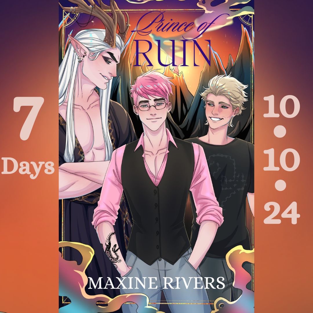 TheMaxineRivers's tweet photo. The countdown has begun! 7 days until the release of PRINCE OF RUIN!

Preorder your copy here for only $.99: https://t.co/sua43Eb7kc

Cover art: @Bloodwrit https://t.co/mMaNm40MnN