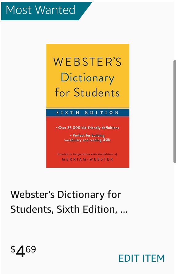 My ELA students are in need of dictionaries! Please consider supporting my self contained middle school students in southside Chicago! This is my 3rd year teaching and 1st year in middle school! 

amazon.com/wedding/regist…