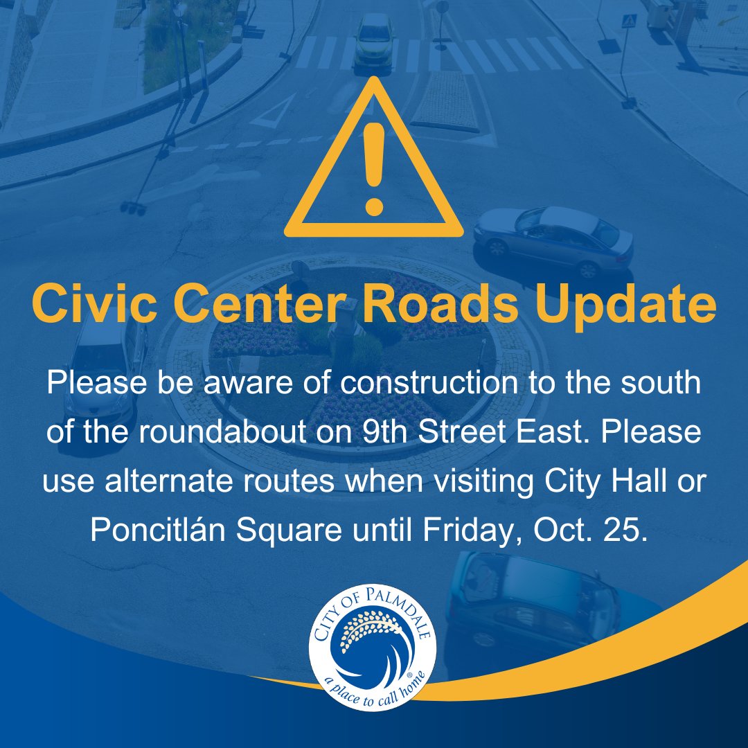 Civic Center Roads Construction Alert! 🚧

The new roundabout at 9th Street East and Avenue Q-9 is now open for through traffic! 

Construction is underway for the next phase of the roadway improvements to the south of the roundabout on 9th Street East and will be completed by