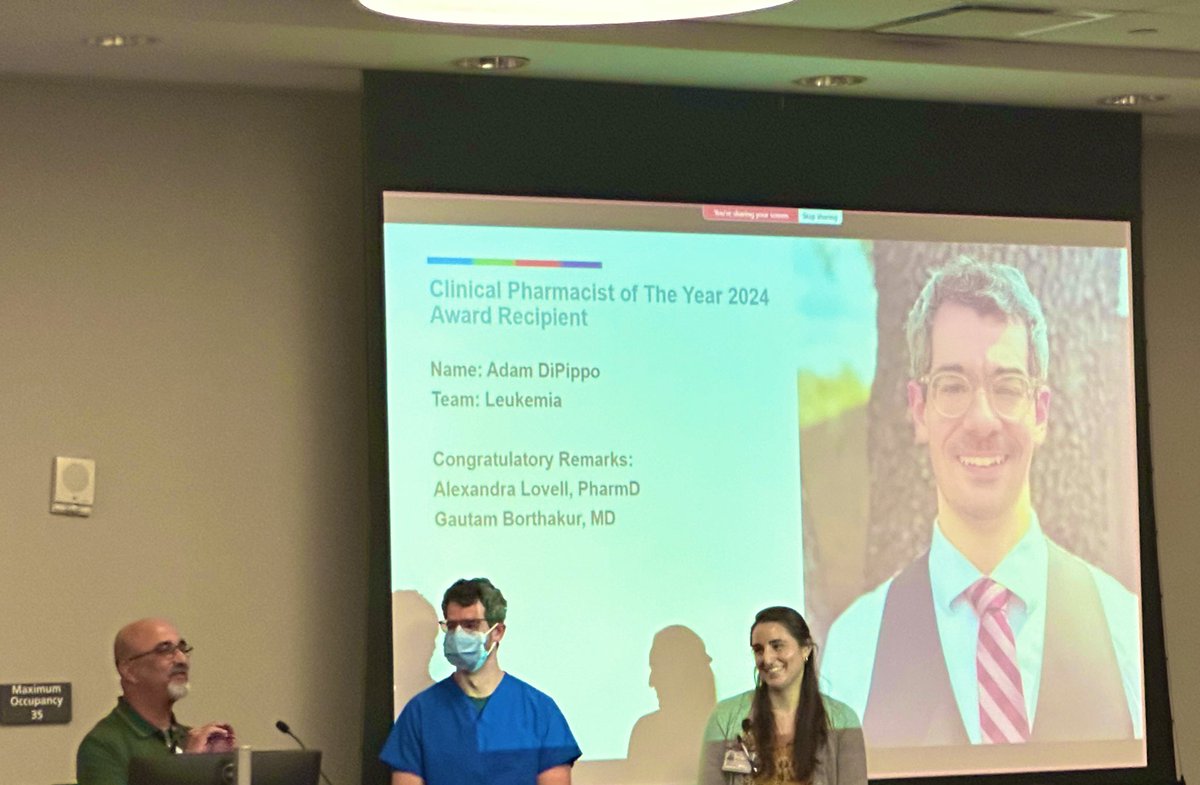 Naveen Pemmaraju, MD (@doctorpemm) on Twitter photo 👉👉👉Congratulations 🎉 to our own Leukemia PharmD * Dr Adam DiPippo * PharmD for winning 🏅 Clinical Pharmacist of The Year 2024 Award <a href="/MDAndersonNews/">MD Anderson Cancer Center</a> !!! #PharmD #endcancer #leusm <a href="/DrHKantarjian/">Hagop Kantarjian,MD</a> <a href="/GBorthakur/">Gautam Borthakur</a> <a href="/Marxk/">Kayleigh Marx, PharmD, BCOP</a> <a href="/TapKadia/">Tapan Kadia</a> <a href="/doctorpemm/">Naveen Pemmaraju, MD</a> <a href="/AlisonGulbis/">Alison Gulbis 😷💉✌🏼</a> 👉👉👉Congratulations 🎉 to our own Leukemia PharmD * Dr Adam DiPippo * PharmD for winning 🏅 Clinical Pharmacist of The Year 2024 Award <a href="/MDAndersonNews/">MD Anderson Cancer Center</a> !!! #PharmD #endcancer #leusm <a href="/DrHKantarjian/">Hagop Kantarjian,MD</a> <a href="/GBorthakur/">Gautam Borthakur</a> <a href="/Marxk/">Kayleigh Marx, PharmD, BCOP</a> <a href="/TapKadia/">Tapan Kadia</a> <a href="/doctorpemm/">Naveen Pemmaraju, MD</a> <a href="/AlisonGulbis/">Alison Gulbis 😷💉✌🏼</a>