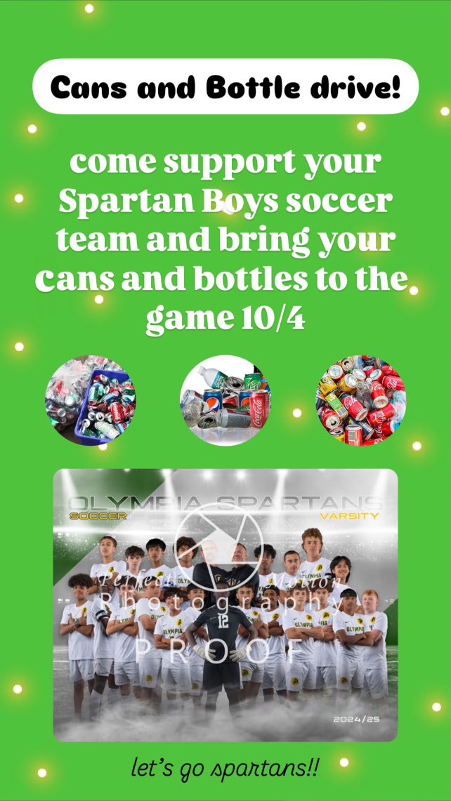 <a href="/GreeceOlympia/">Olympia Spartans</a> boys soccer host Wilson Magnet. We recognize seniors before game! Can/bottle drive game too!

<a href="/Oly_Athletics/">Greece Olympia Athletics</a> <a href="/SecVBoysSoccer/">Section V Boys Soccer</a>  <a href="/GreeceCentral/">Greece Central</a>  <a href="/OLYSpartansNews/">Olympia Spartans Morning News</a> 

🆚 Wilson
⏰ 5:00pm
🗓 Friday, 10/4
👏🏻 Senior Recognition - 3:45pm
📍 Olympia 
🌡 60’s
📺 Olympia <a href="/Hudl/">Hudl</a>