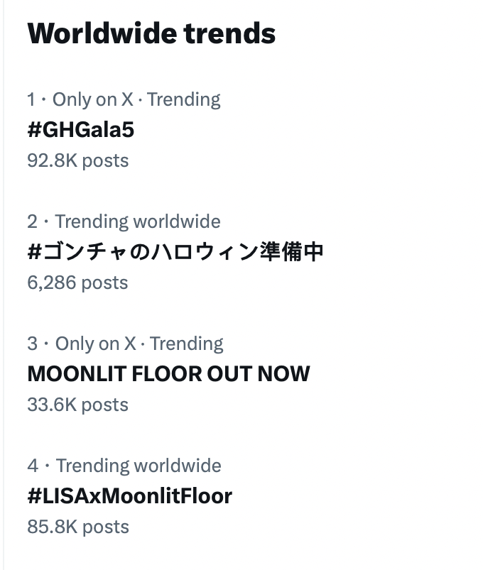 WORLDMUSICAWARD's tweet photo. #Lisa has released her hugely awaited single "Moonlit Floor" and its already trending at #3 &amp; 4 Worldwide!  👏🆕🎶🌙💥3⃣&amp; 4⃣🌎🔥👑💛

STREAM: https://t.co/uorY6Iy1Lq

MOONLIT FLOOR OUT NOW
#LISAxMoonlitFloor @wearelloud

https://t.co/ZuJ3UYmVBa https://t.co/YKplPxY1lL