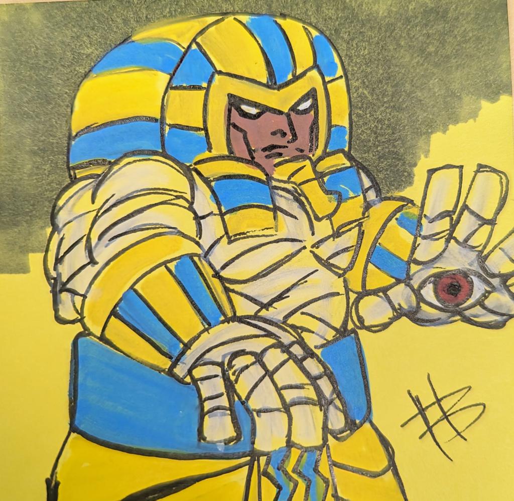 BenjamineArt's tweet photo. Dark Stalker Anakaris! for inktober I am doing all the Dark Stalker characters #doodles #postitdrawing #postit #art #comic #comicbook #freehanddrawing #warmup #postitpopart #capcom #Anakaris #darkstalker #Mummy https://t.co/qvhWD4ByZ8