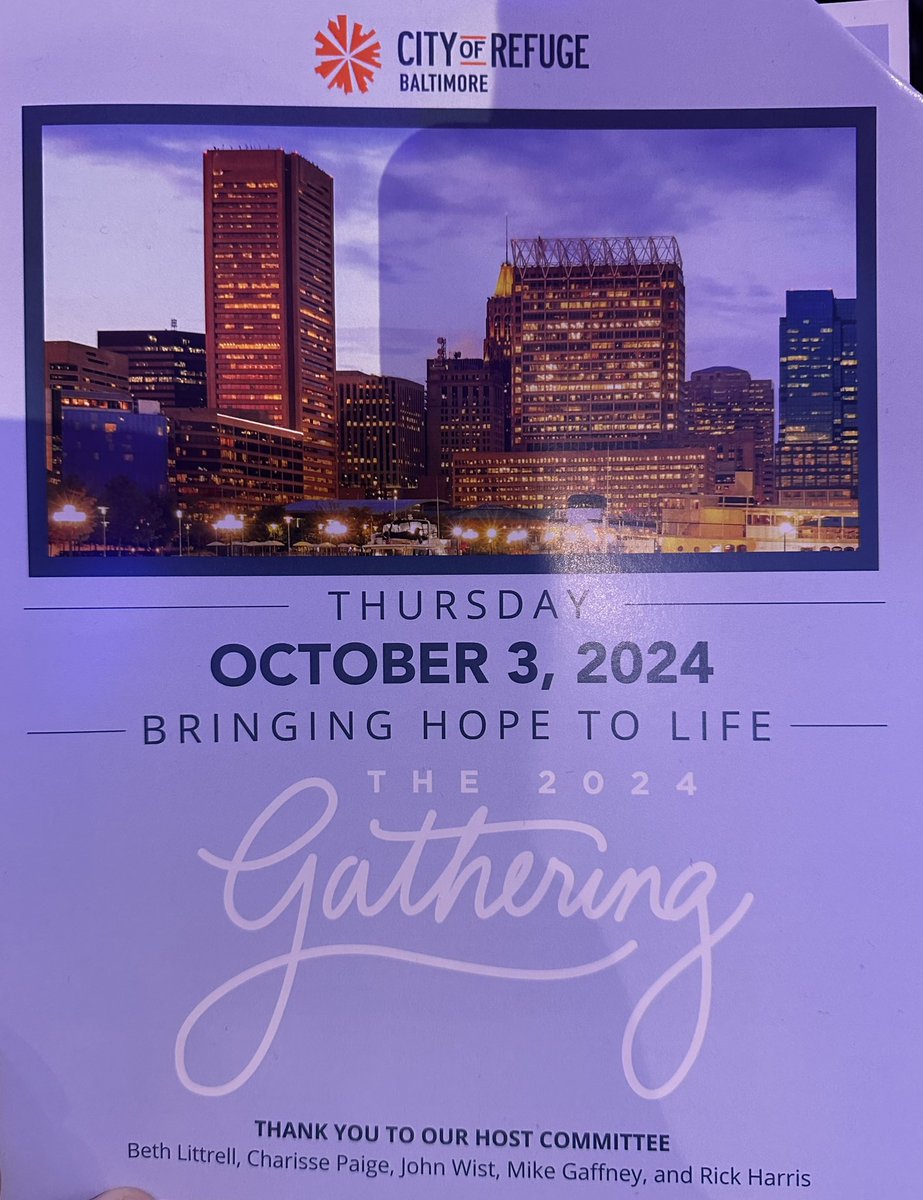 LivingstonFeder's tweet photo. Thankful to be a part of City of Refuge Baltimore Gathering 2024.  What a wonderful organization to help sponsor.   Bringing Hope to South Baltimore!!!! @Glennbob5301 https://t.co/YbmqVekitl