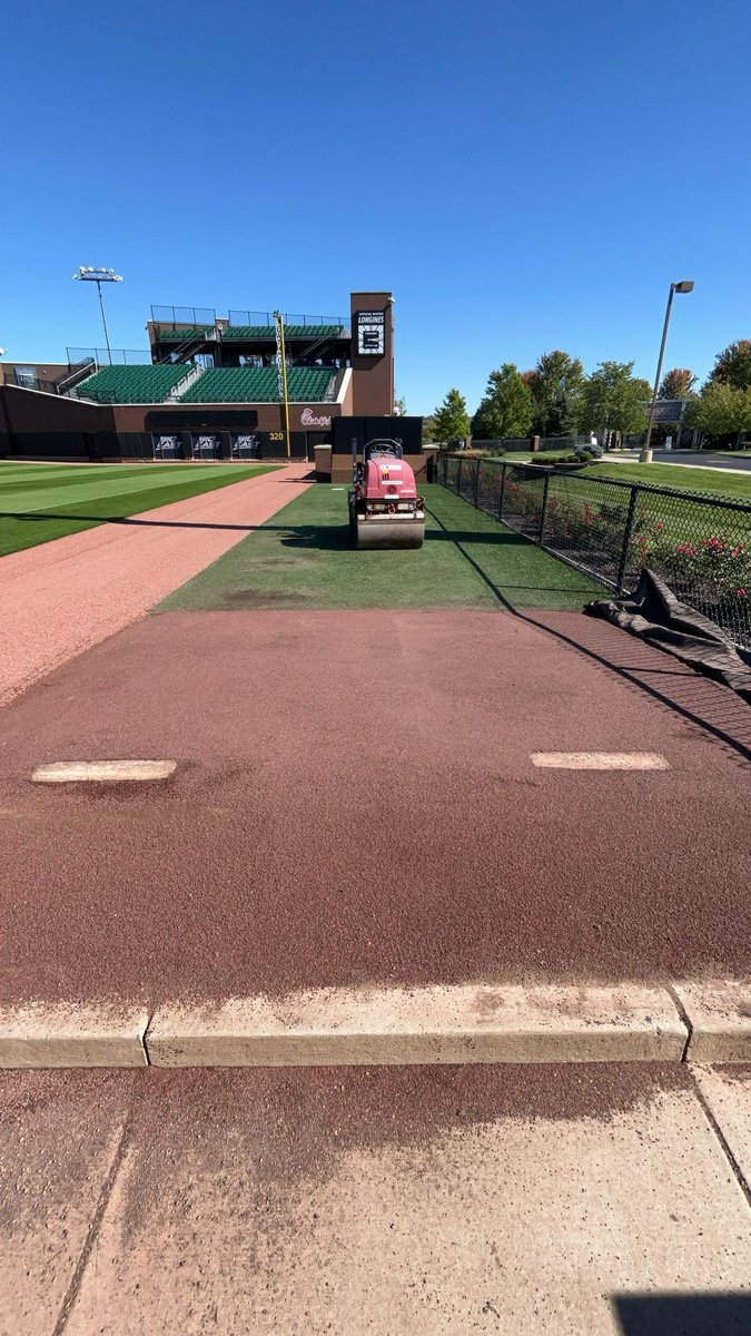 Getting all the mounds sloped and ready  for some fall baseball games