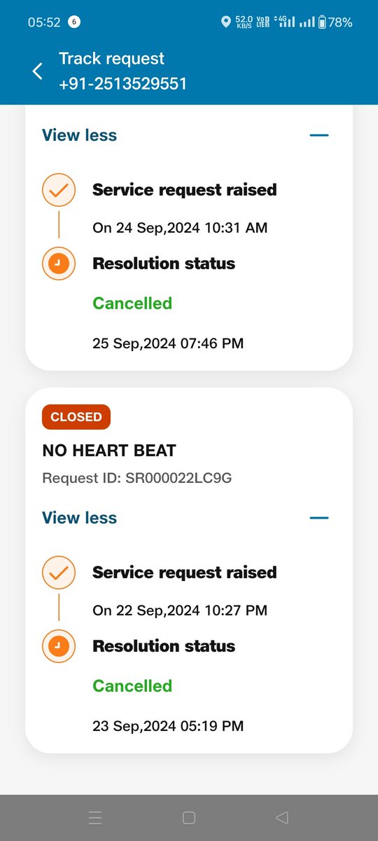 hemantgujral's tweet photo. @JioCare How many more service requests before someone calls me back and the engineer actually visits instead of blindly closing tickets https://t.co/0Krgx3JDCc