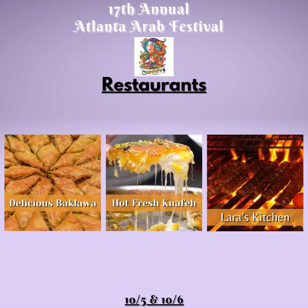 Check out more of our 2024 nonprofit vendors and restaurants tomorrow! #atl #atlanta #atlantaarabfestival #atlantaevents #arab