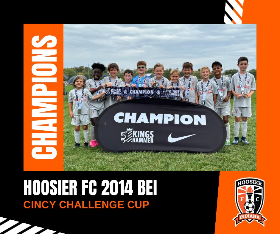 Our HFC 2014BEI had a great weekend as well participating in the Cincy Challenge Cup and came home Champions! 

Way to go boys! We are so proud of you! 

#developmentmatters #itsahoosierthing #hfcfamily🧡⚽️🖤