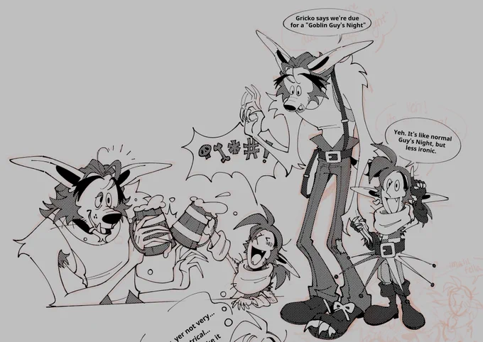 more once upon a witchlight doodles from the past week or so. just love drawing the wee green man 