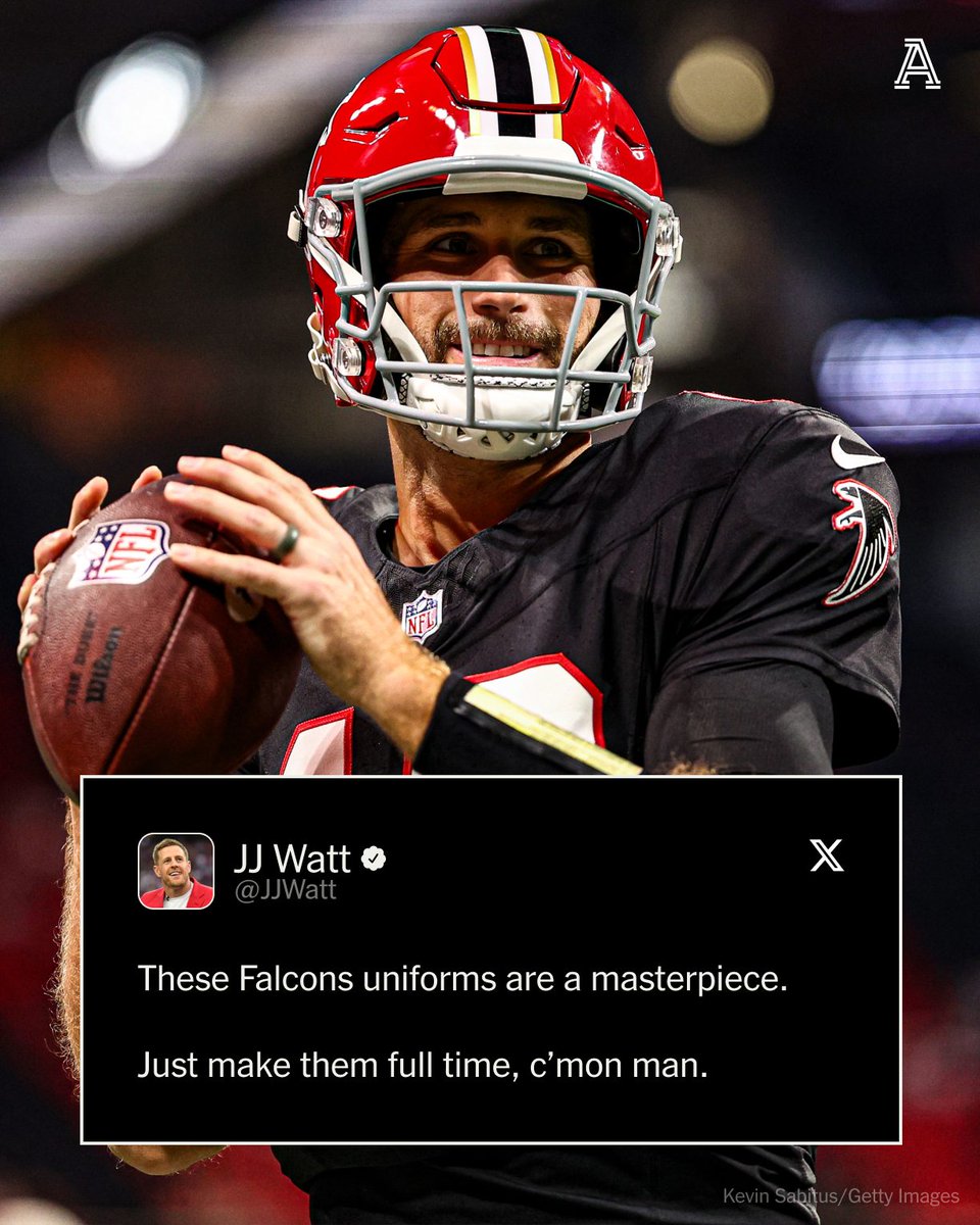 TheAthletic's tweet photo. Should the Falcons' throwback uniforms be here to stay?

H/T @JJWatt 

https://t.co/U0DwOmkkgA https://t.co/dB427CR8oK