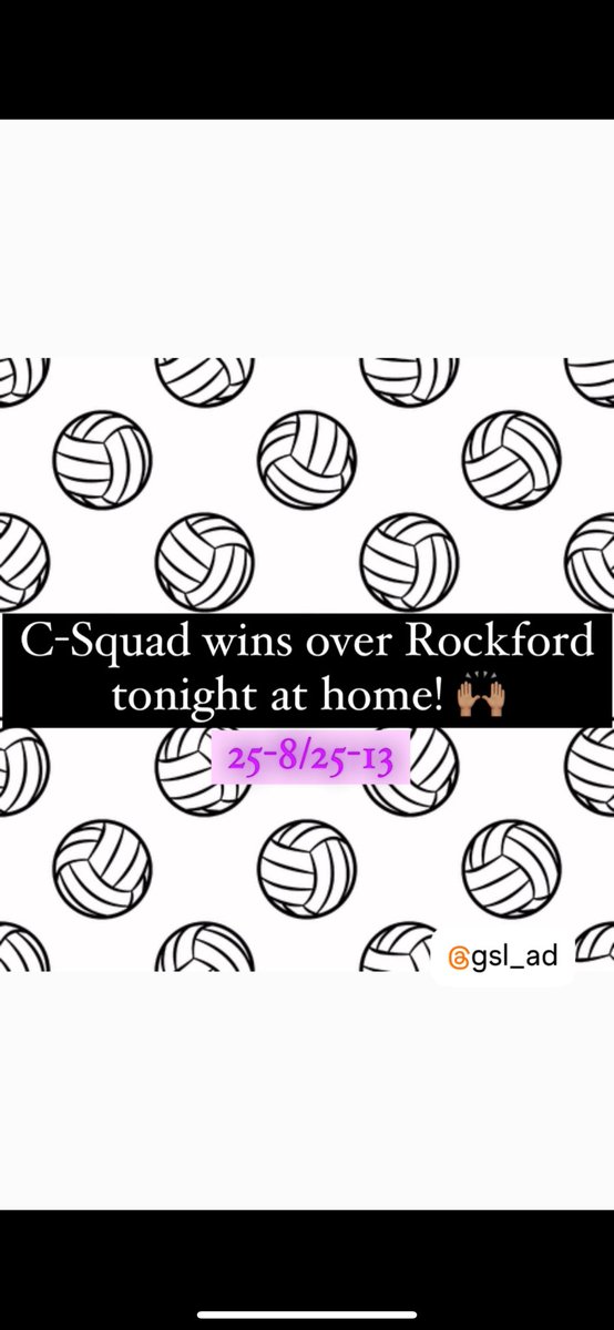 C-Squad wins over Rockford tonight at home! 25-8/25-13 🙌🏽 🏐 💟 <a href="/GSL_ACTIVITIES/">Dean Schwirtz</a>