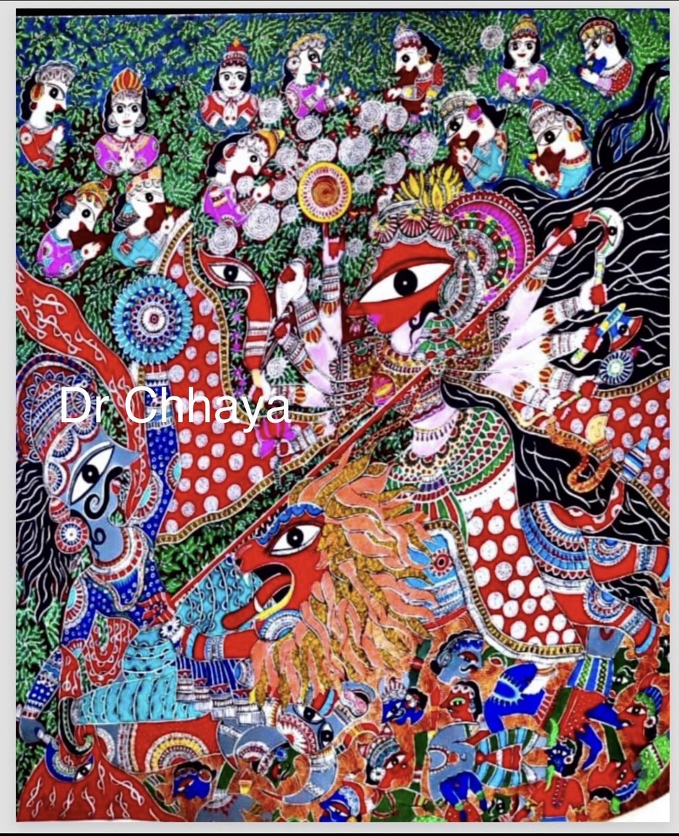 या देवी सर्वभूतेषु शक्ति रूपेण संस्थिता । नमस्तस्यै नमस्तस्यै नमस्तस्यै नमो नमः।जय माँ दुर्गा🚩🙏🙏🙏🙏🙏🚩
#Navratri2024 
#happydurgapooja2024
#hailgoddessdurga
#mithilapainting
#folkpaintingofbihar
#shaktithepower