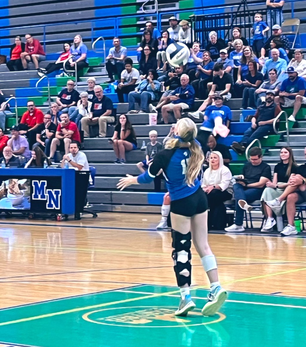 AaronBearinger's tweet photo. @MillardNorthVB celebrating senior night against the Patriots.  The Mustangs are up 2 sets to none.  Thank you seniors! https://t.co/VlDIkYyxT1