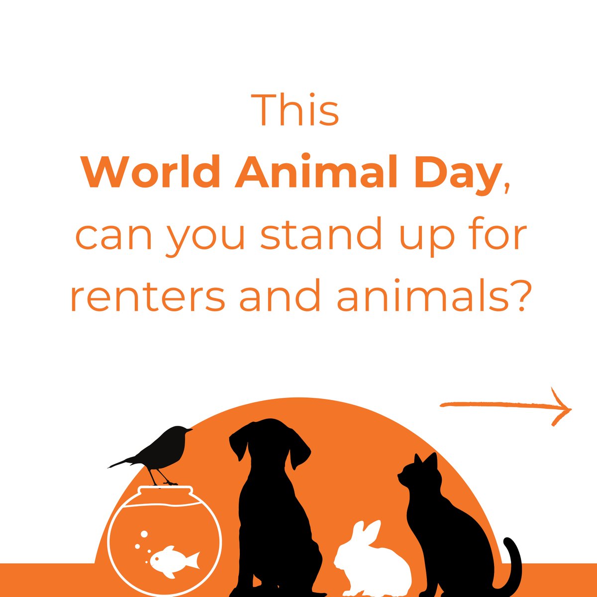 TUNSW's tweet image. Celebrate World Animal Day by taking action for renters and animals in NSW!

On this special day, let's remember that all animals deserve a safe home.

homesforall.good.do/nsw/

#WorldAnimalDay #HomesForAll #HomesForEveryone #RentersWithPets
#SafeHousing #EndViolence #DFV