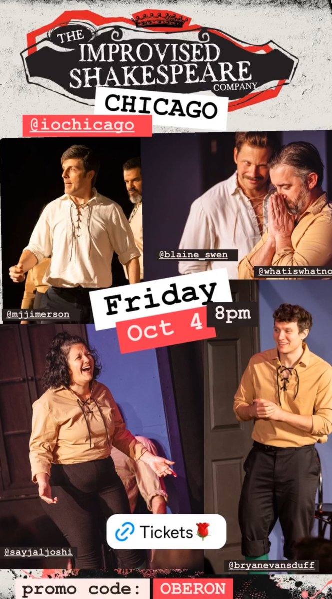 Friday. 10/4. <a href="/iochicago/">The iO Theater</a> Let’s GO! tix: ci.ovationtix.com/36725/producti…